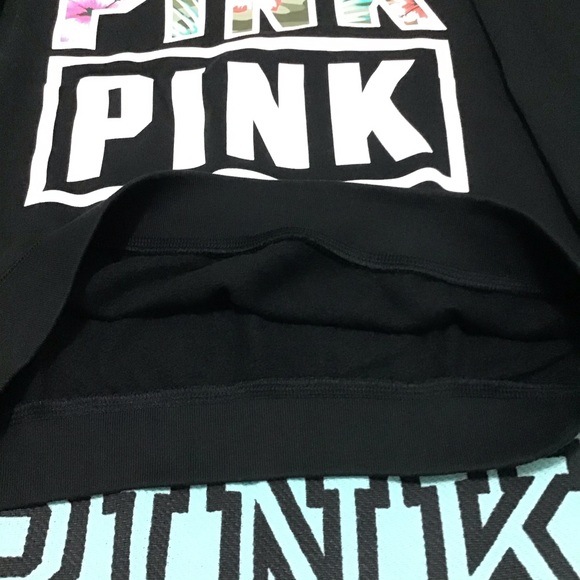 NEW PINK Victoria’s Secret Fleece Palm Floral Crew - Picture 10 of 15